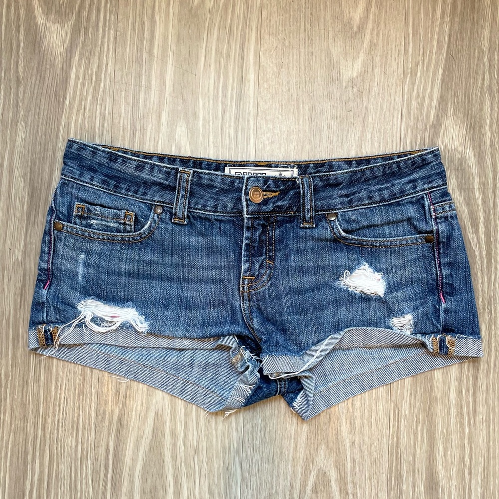 Pink Victoria’s Secret ripped distressed denim blue shorts size 2